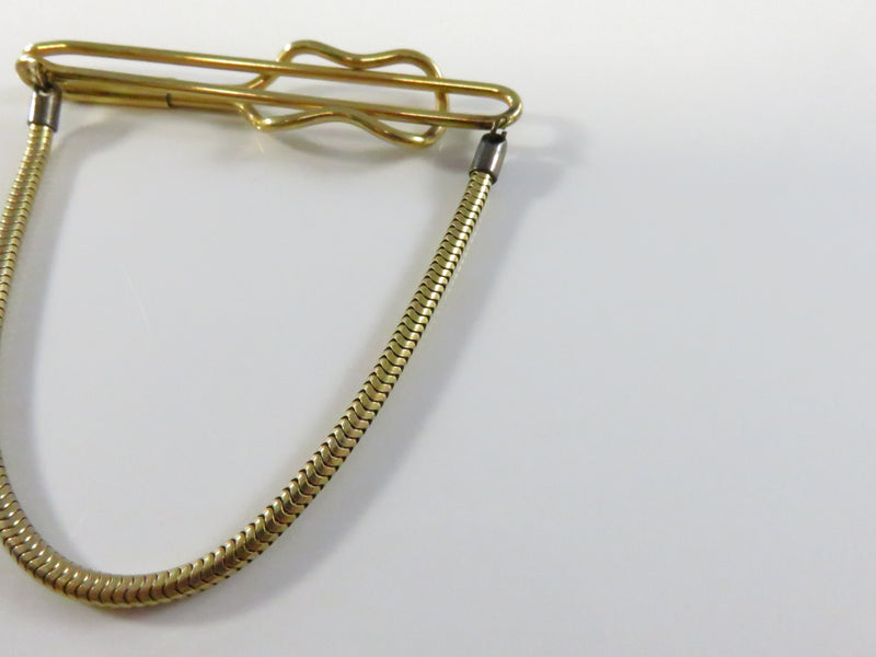 Vintage Hadley 1/20 12K Gold Filled Tie Clip with Drop Chain - Approx. 2 1/8"