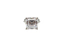 Barbara Sinatra Style Asscher Cut Square Engagement Ring White Metal Size 7.5 — front view
