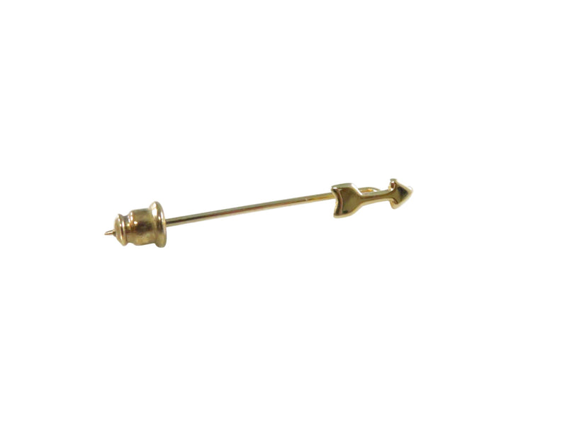 Vintage Gold Tone Arrow Stick Pin Unsigned Lapel Jewelry - Approx. 1 1/2" — Gold — front view