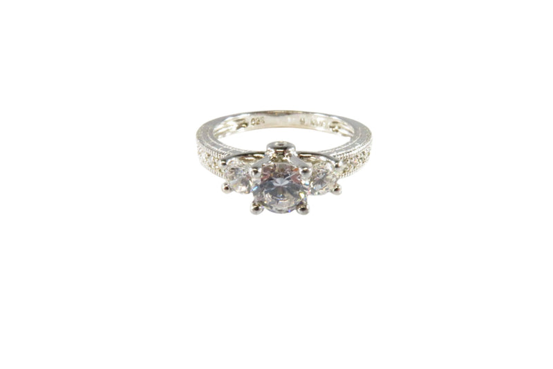 Past Present & Future Sterling Round Cut CZ Ring