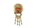 Antique Gilded Dangle Brooch With Coral Rose Yellow Gold Plate Needs Hook Replaced — For Restoration • Gold, Yellow Gold — fr