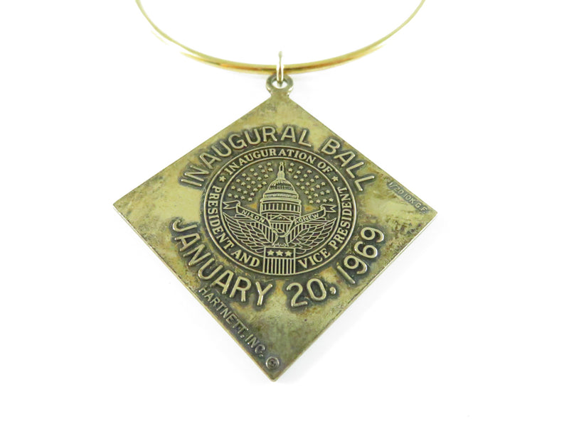 1969 Presidential Inaugural Ball Wine Bottle Tag - Nixon Agnew 1/20 10K GF