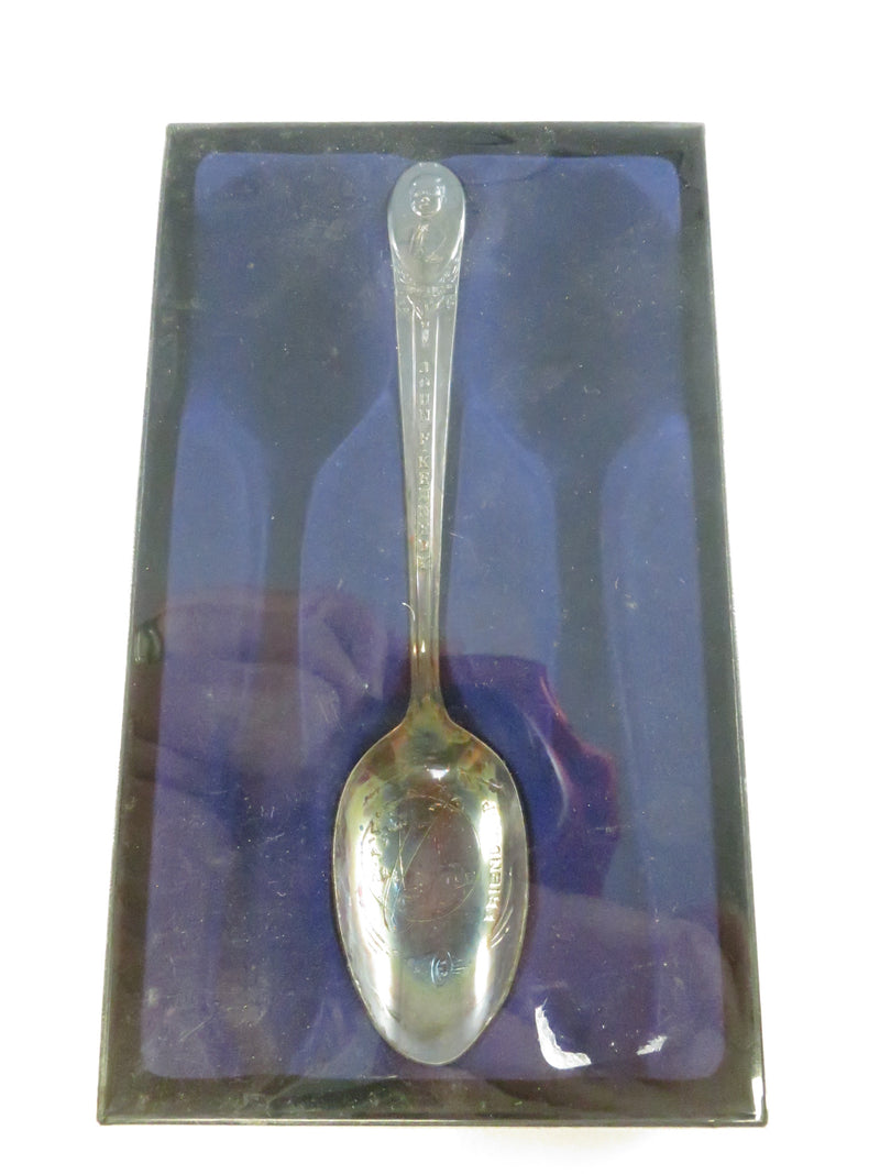John F. Kennedy Presidential Collector Spoon Silver Plate by WM Rogers - 6" with Friendship Engraving