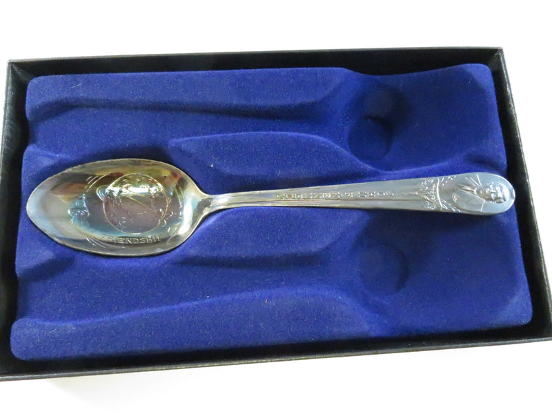 John F. Kennedy Presidential Collector Spoon Silver Plate by WM Rogers - 6" with Friendship Engraving