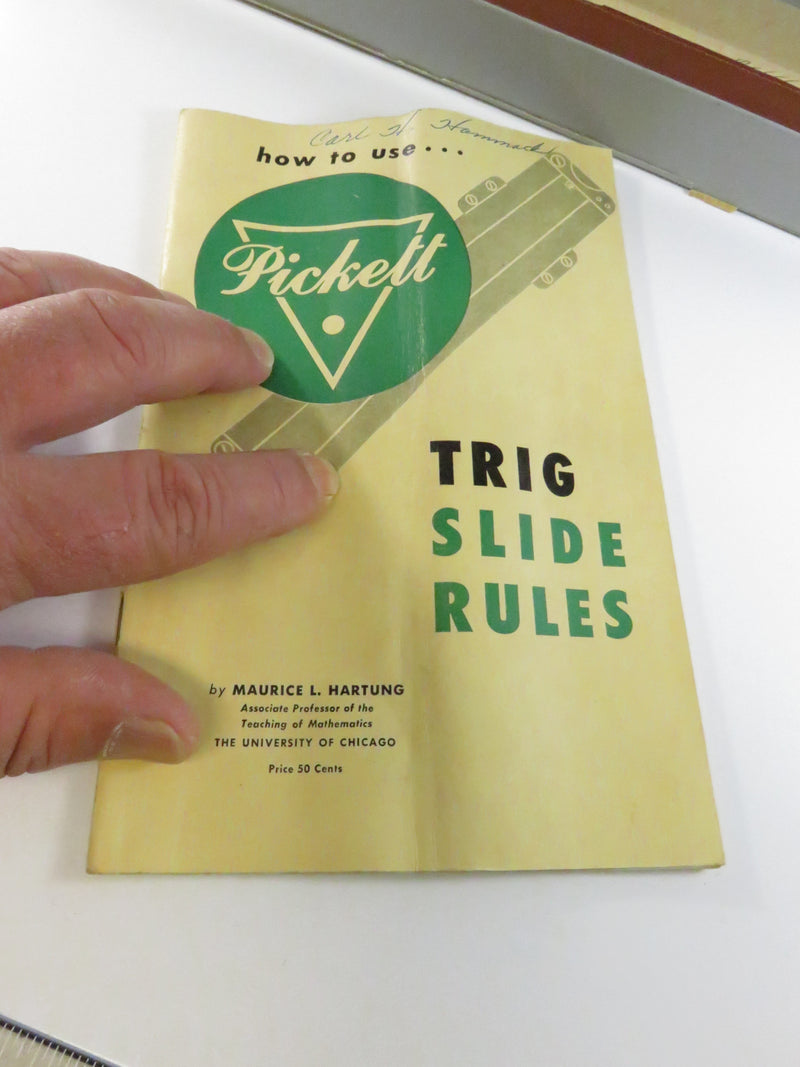 c1955 Pickett 901-T 10" Simplex Slide Rule with Box, Leather Sleeve & Manuals