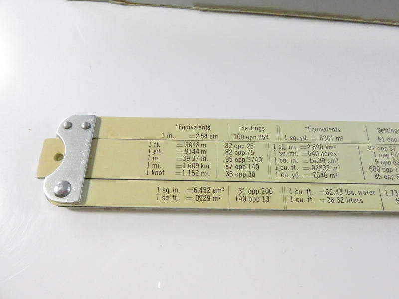 c1955 Pickett 901-T 10" Simplex Slide Rule with Box, Leather Sleeve & Manuals