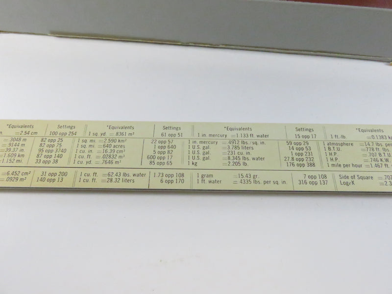c1955 Pickett 901-T 10" Simplex Slide Rule with Box, Leather Sleeve & Manuals