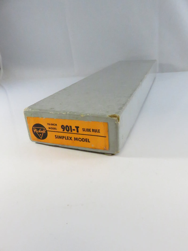 c1955 Pickett 901-T 10" Simplex Slide Rule with Box, Leather Sleeve & Manuals