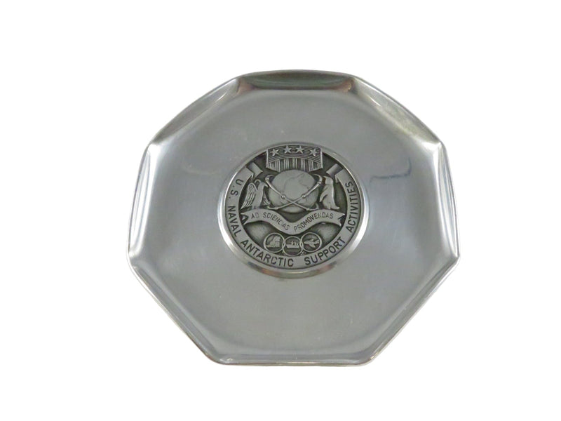 U.S. Naval Antarctic Support Activities Tray by Alpha Switzerland – c1970s Military Souvenir — front view