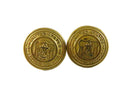 United States Maritime Service uniform buttons gold tone screw back set — Gold — front view