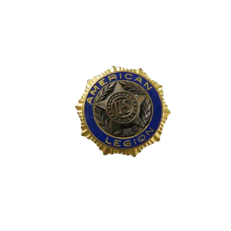 Vintage American Legion lapel pin — gold-tone screw-back — Gold, Enamel — front view