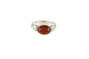 Petite Orange Amber Band Ring Sterling Stackable Ring Style Setting Sz 6.5 — Jewelry & Watches:Fine Jewelry:Fine Rings:Precio