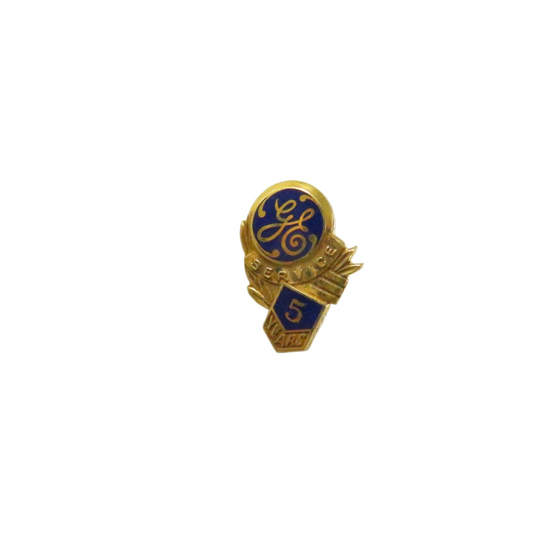 Pin with General Electric logo on a white background