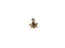 10K Yellow and White Gold Masonic Lapel and Pinback Screw-Back with Diamond Accent - approx. 10.6mm — 10K, Gold • Diamond — f