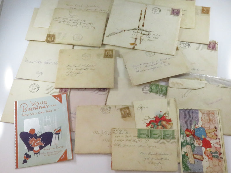 A Collection of c1940 Greeting Cards Christmas, New Baby, Easter, Thinking of Yo