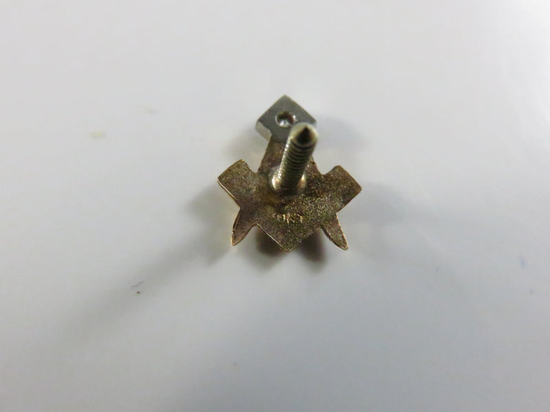 10K Yellow and White Gold Masonic Lapel and Pinback Screw-Back with Diamond Accent - approx. 10.6mm
