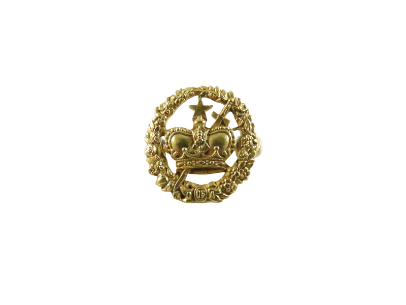 14K Gold Order of the Amaranth Crown Sword and Wreath Lapel and Pinback Badge - approx. 12.8mm — 14K, Gold — front view