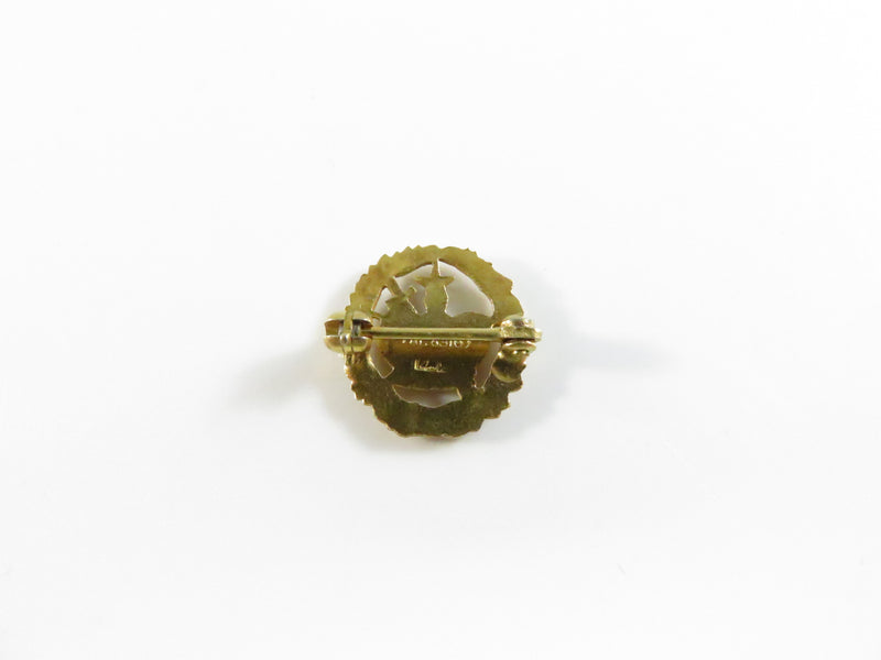 14K Gold Order of the Amaranth Crown Sword and Wreath Lapel and Pinback Badge - approx. 12.8mm