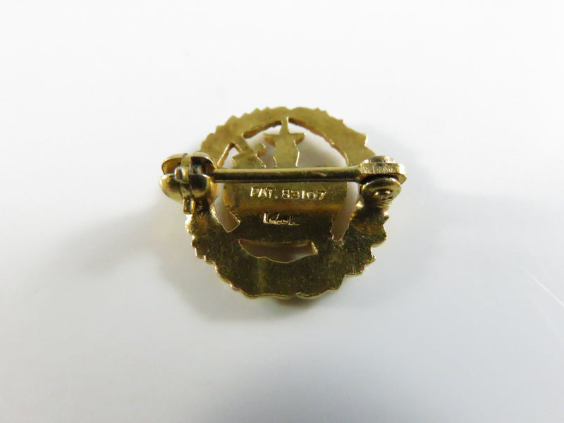 14K Gold Order of the Amaranth Crown Sword and Wreath Lapel and Pinback Badge - approx. 12.8mm