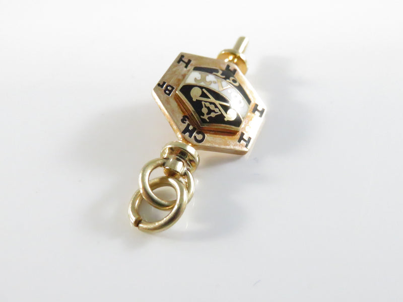 10K Gold 1949 Phi Lambda Upsilon Chemistry Honor Society Key Charm - Univ. of Cincinnati - 1 1/8"