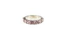 Sterling Silver Stackable Pink Glass Accented Band Ring Size 6.5 — Sterling Silver, Silver — front view