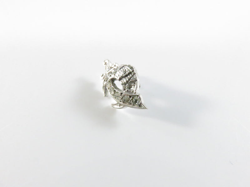 85% Palladium Shriners Scimitar & Crescent Lapel and Pinback with Rose & Table Cut Diamonds - 15.55mm