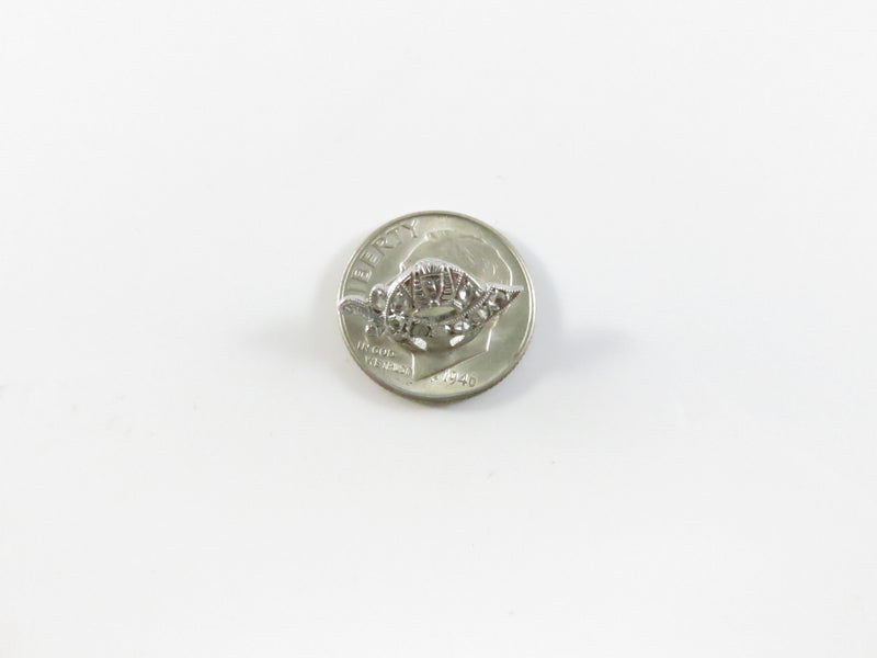 85% Palladium Shriners Scimitar & Crescent Lapel and Pinback with Rose & Table Cut Diamonds - 15.55mm