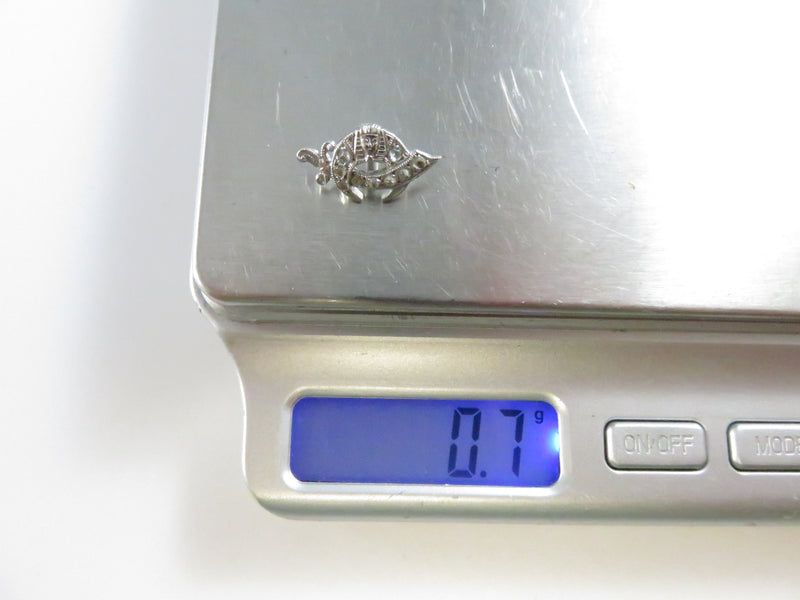 85% Palladium Shriners Scimitar & Crescent Lapel and Pinback with Rose & Table Cut Diamonds - 15.55mm