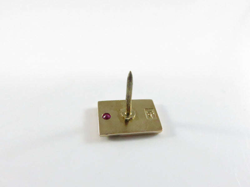 10K Gold General Electric GE Service Award Pin with Ruby – Tie Tack Style - 1 1/8"