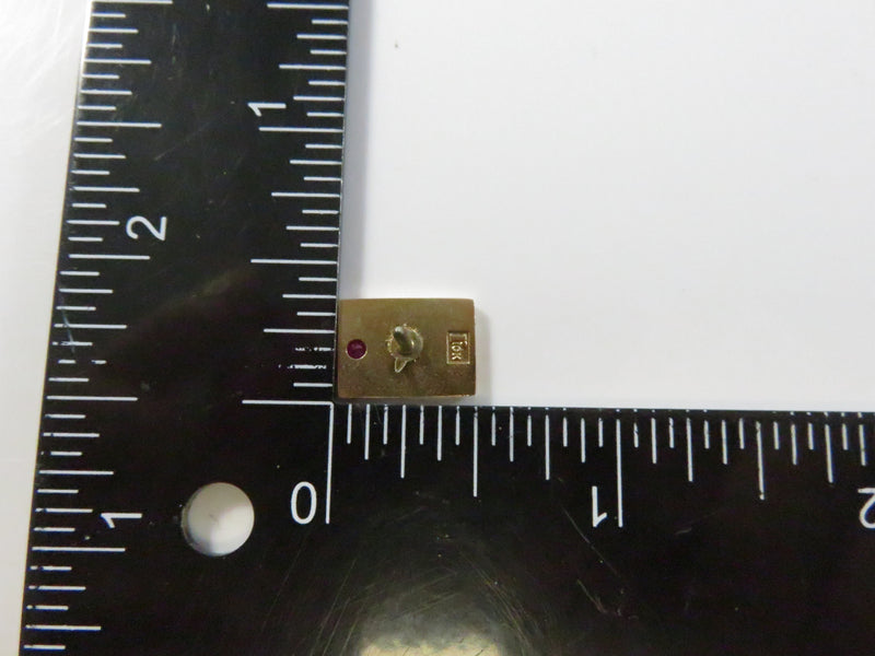 10K Gold General Electric GE Service Award Pin with Ruby – Tie Tack Style - 1 1/8"