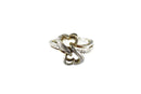 Double Heart Infinity Loop Costume Ring By JCM White Metal Size 7 3/4 — Gold — front view