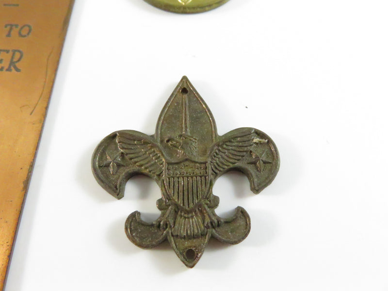 Vintage Boy Scouts D. Glatfelter 1952 Sea Scout Plaque, Tenderfoot Fleur-de-lis, "You Make The Difference" Token