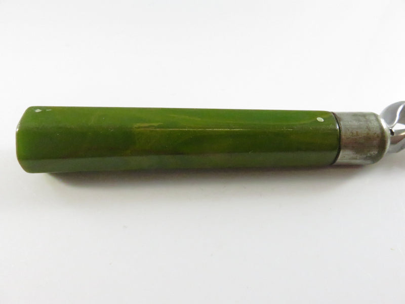 Edlund Co. Green Bakelite Handle Bottle Opener Antique 4 3/4" Pat. Pend.
