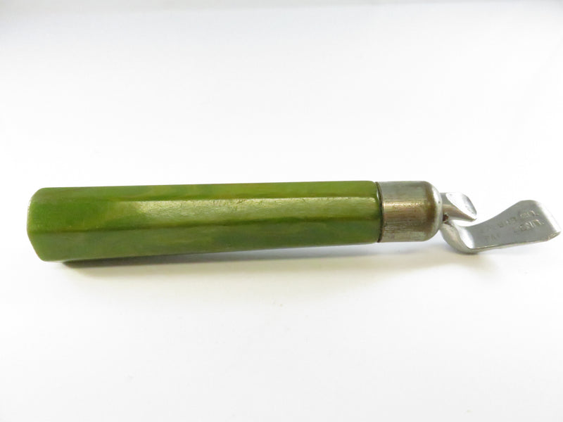 Edlund Co. Green Bakelite Handle Bottle Opener Antique 4 3/4" Pat. Pend.