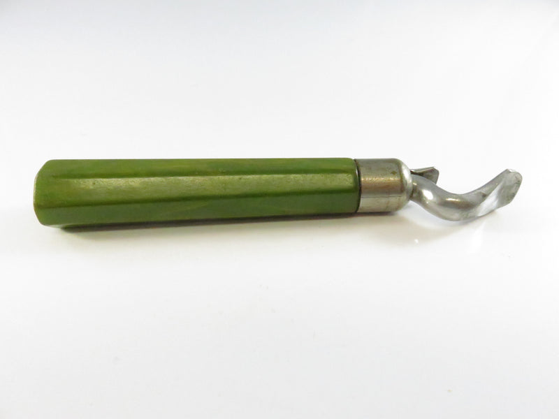 Edlund Co. Green Bakelite Handle Bottle Opener Antique 4 3/4" Pat. Pend.