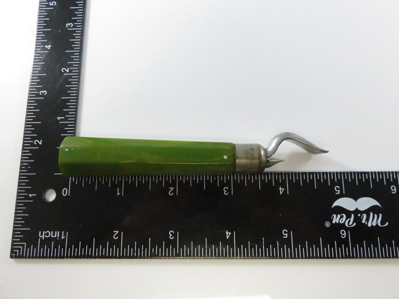 Edlund Co. Green Bakelite Handle Bottle Opener Antique 4 3/4" Pat. Pend.