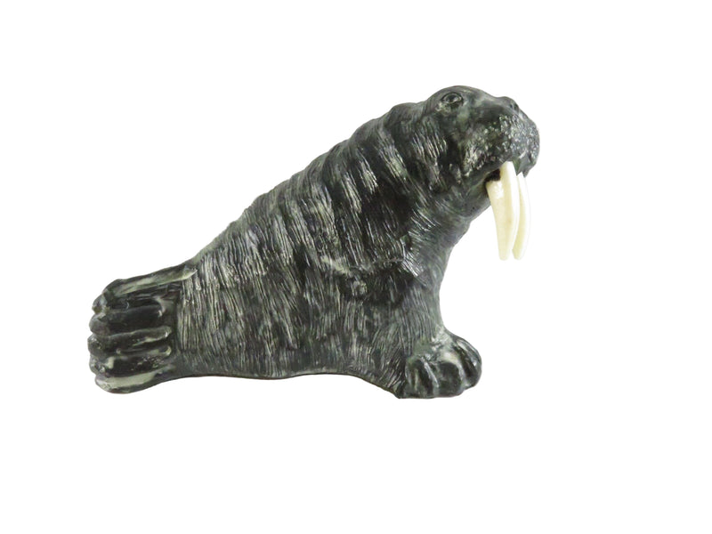 A Wolf Original Canadian Hand-Made Walrus Sculpture 4¼″ Soapstone Figurine