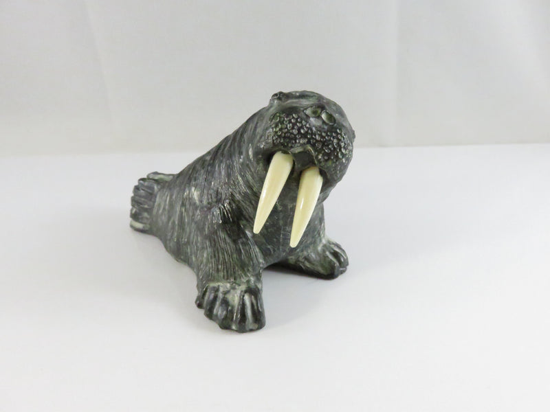 A Wolf Original Canadian Hand-Made Walrus Sculpture 4¼″ Soapstone Figurine