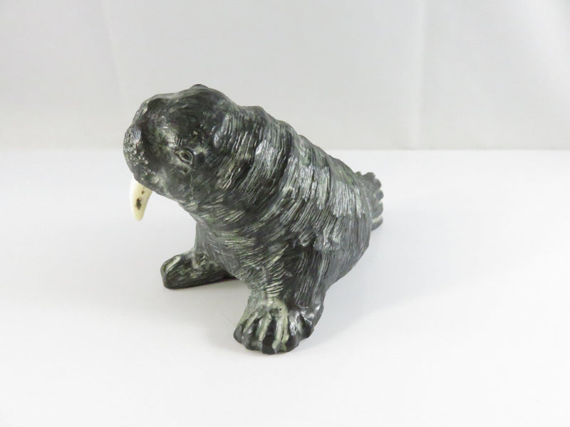 A Wolf Original Canadian Hand-Made Walrus Sculpture 4¼″ Soapstone Figurine