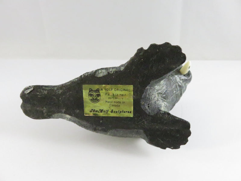 A Wolf Original Canadian Hand-Made Walrus Sculpture 4¼″ Soapstone Figurine