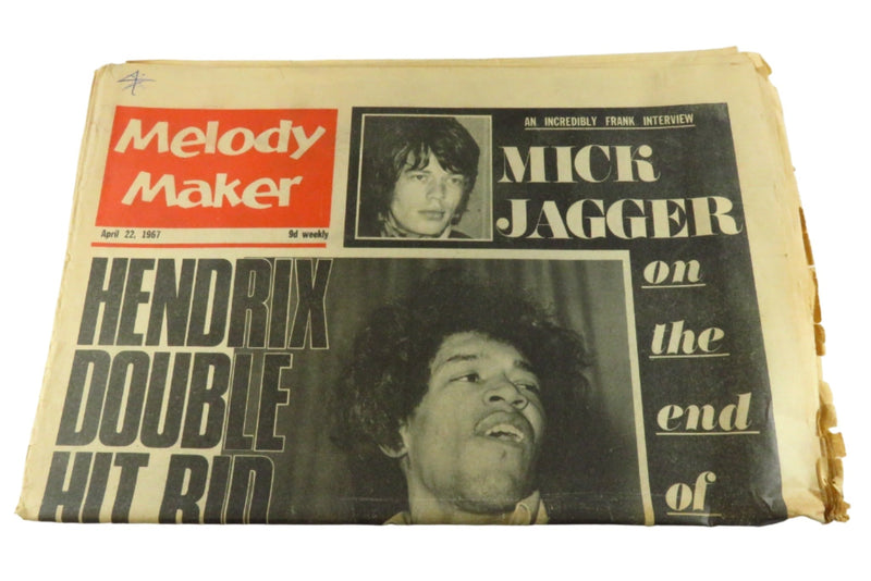 Melody Maker Magazine April 22 1967 Mick Jagger Jimi Hendrix Monkees — front view