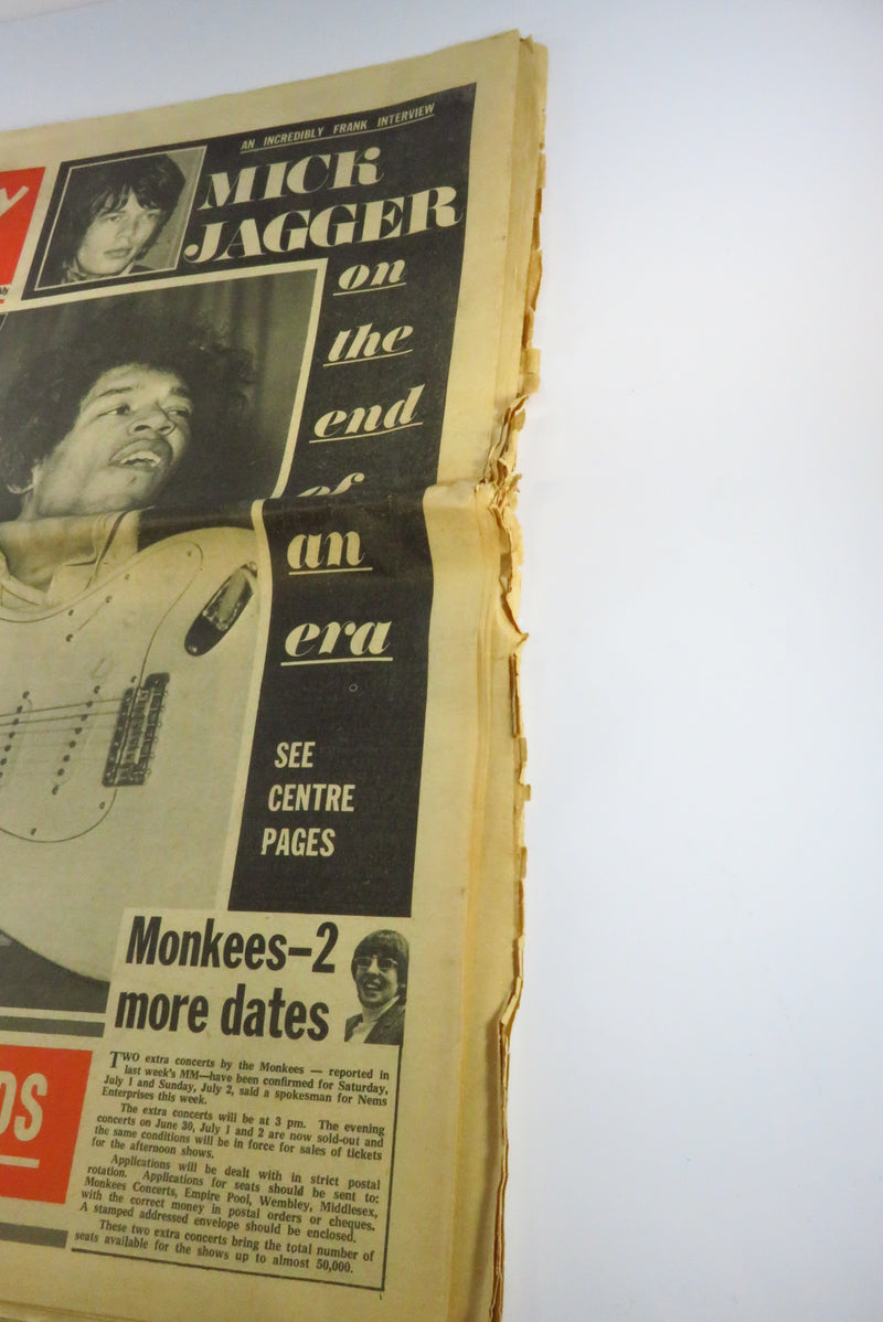 Melody Maker Magazine April 22 1967 Mick Jagger Jimi Hendrix Monkees