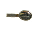Vintage Reverse-Painted Steamship Tie Bar — 2″ Long — Poor Condition — front view