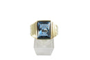 Vintage 10K Yellow Gold Men's Blue Spinel Solitaire Ring Size 9 — Men's Jewelry • 10K, Gold — front view