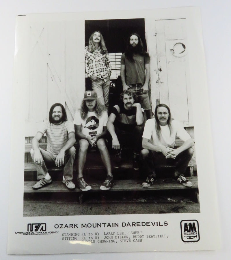 Ozark Mountain Daredevils 8x10 Photograph Posing on Stairs A&M Records
