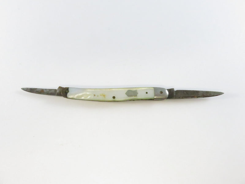 Vintage John Wanamaker Germany Pen Knife – MOP Grips – 2 Blades – Rare Collectible