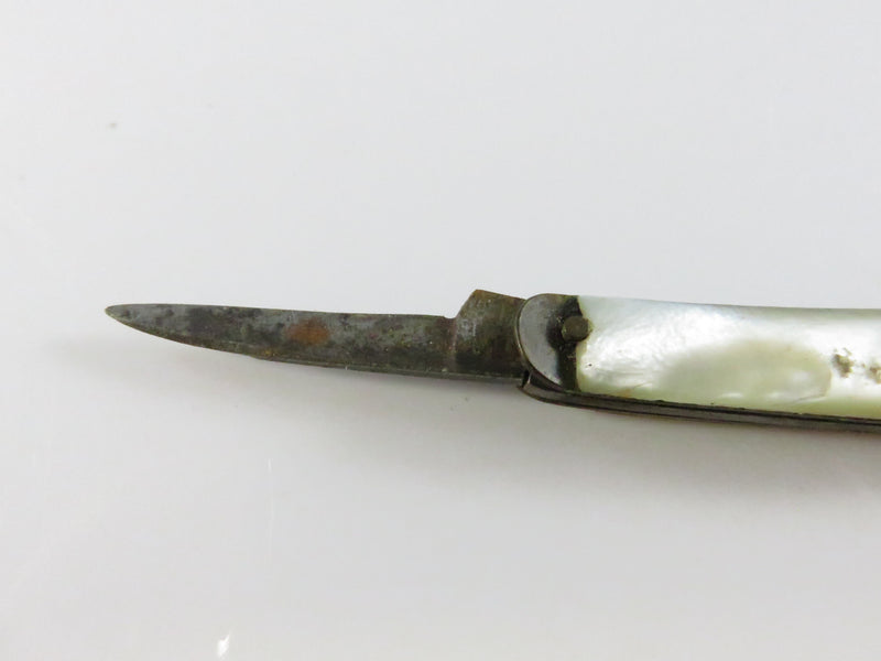 Vintage John Wanamaker Germany Pen Knife – MOP Grips – 2 Blades – Rare Collectible