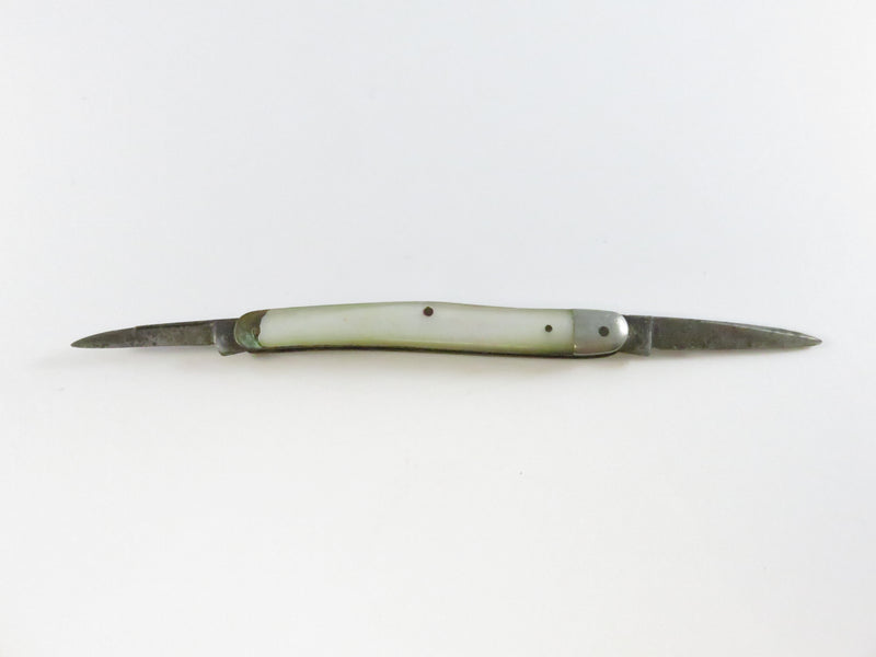 Vintage John Wanamaker Germany Pen Knife – MOP Grips – 2 Blades – Rare Collectible