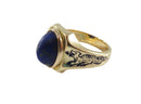 Art Deco 14K Oval Sugarloaf Lapis Lazuli Blue Enameled Griffin Dragon Ring Size — Jewelry & Watches:Vintage & Antique Jewelry
