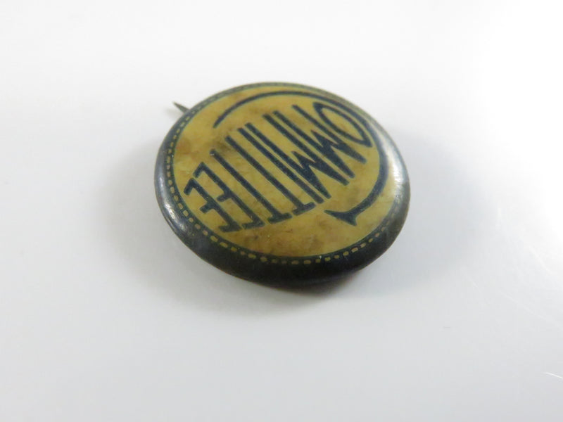 Vintage Committee Pinback and Lapel Pin c1920s Blue and White Design